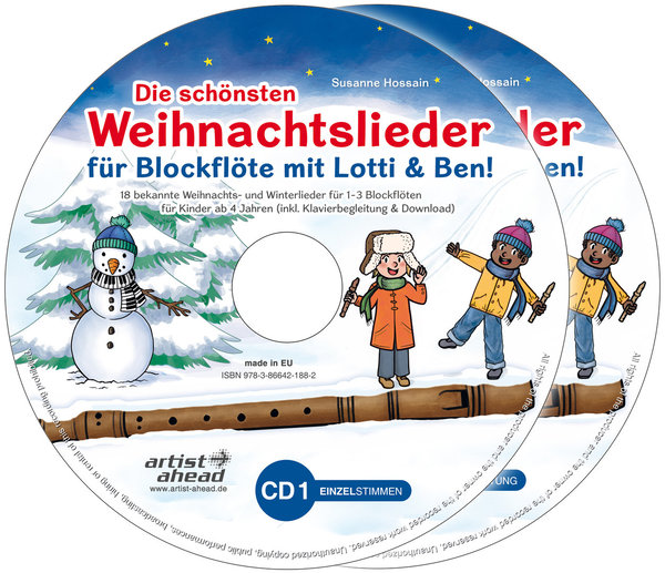 CD (2x) Die schönsten Weihnachtslieder für Blockflöte mit Lotti & Ben!